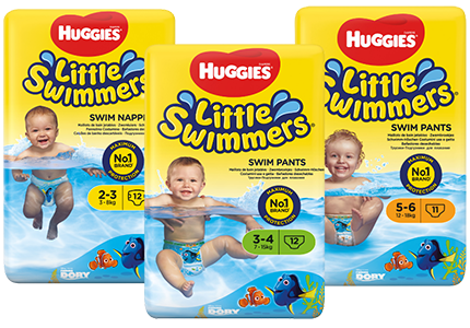 3 packs of huggies little swimmers to protect your baby during swimming pool activities