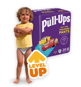 a boy wearing huggies pull-ups training pants as they help with potty training for boys